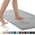 thumbnail image 1 of Subrtex Chenille Bathroom Rugs，Extra Soft and Non Slip Bath Mats Runner，Thick Rubber Backing Washable Shower Bathtub Rugs & Home Decor Accessories(Light Gray,24"*60"), 1 of 8