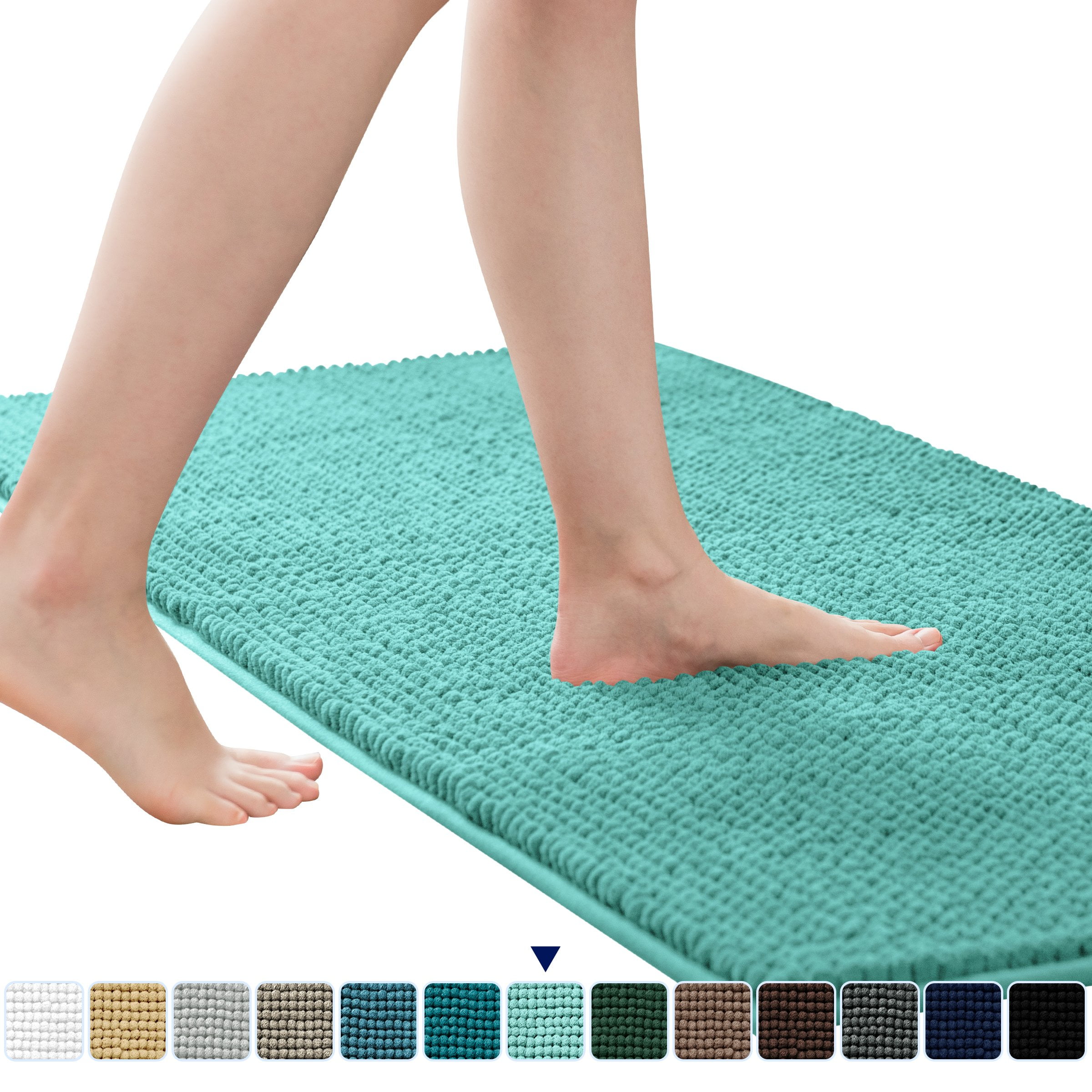 Large Bathroom Rugs (24 x 60) Extra Soft and Absorbent Shaggy Bathroom Mat
