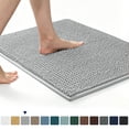 thumbnail image 1 of Subrtex Chenille Bathroom Rugs, Extra Soft and Non Slip Bath Mats, Thick Rubber Backing Washable Shower Rugs & Home Decor Accessories (Light Gray,16"*24"), 1 of 8
