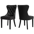 thumbnail image 1 of Subrtex Modern PU Leather Dining Chairs Set of 2, Wingback with Button Tufted Back & Nailhead Trim, Black, 1 of 6