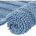 thumbnail image 1 of Subrtex Non-Slip Bathroom Rugs Chenille Soft Striped Plush Bath Mat (Light Purple, 16" x 24" + 20" x 32"), 1 of 6