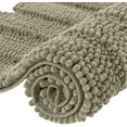 thumbnail image 1 of Subrtex Non-Slip Bathroom Rugs Chenille Soft Striped Plush Bath Mat (Taupe Brown, 16" x 24" + 20" x 32"), 1 of 6