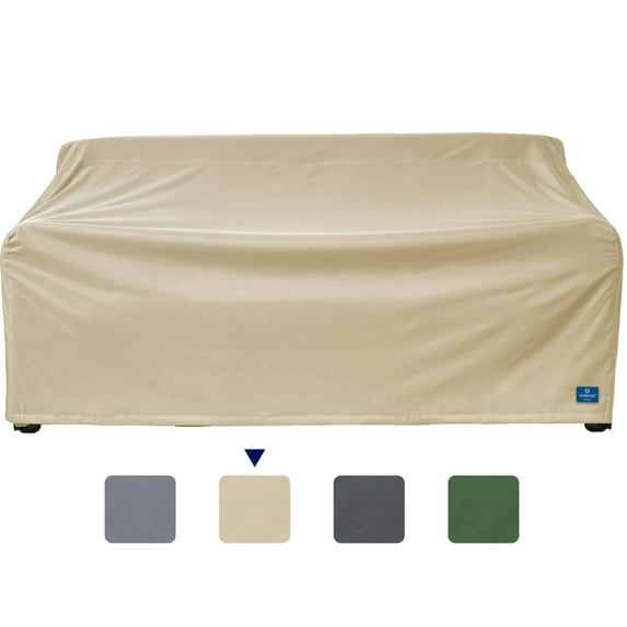 Subrtex Outdoor Sofa Cover Waterproof Couch Cover 2-Seater Patio Furniture Protector, Beige