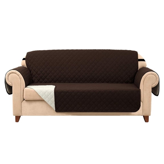 Subrtex Quilted Reversible Sofa Couch Slipcover Anti-Slip Furniture Protector Sofa Covers for Pets and Kids with Elastic Straps