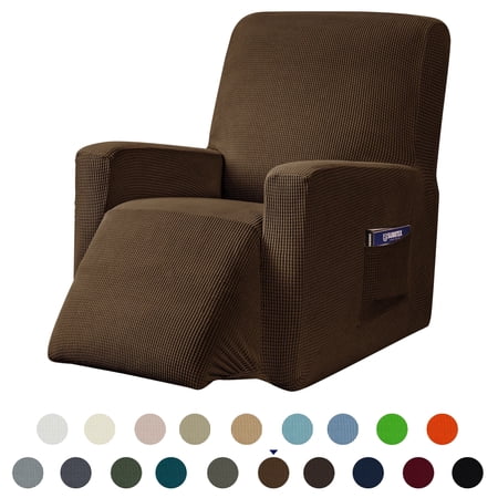Subrtex Recliner Slipcover with Pockets Stretch Furniture Chair Cover, Coffee