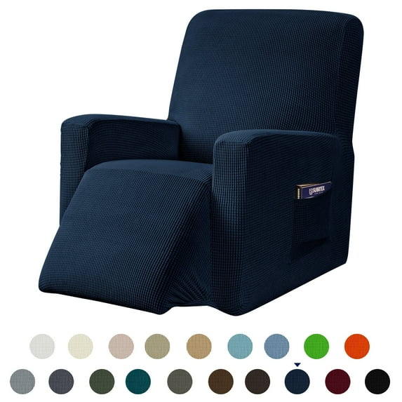 Subrtex Recliner Slipcover with Pockets Stretch Furniture Chair Cover, Navy