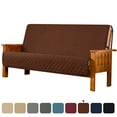 thumbnail image 1 of Subrtex Reversible Futon Slipcovers Washable Armless Couch Covers (70 Inch Width, Chocolate), 1 of 6