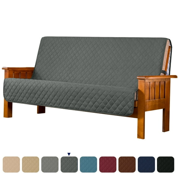 Subrtex Reversible Futon Slipcovers Washable Armless Couch Covers (70 Inch Width, Gray)
