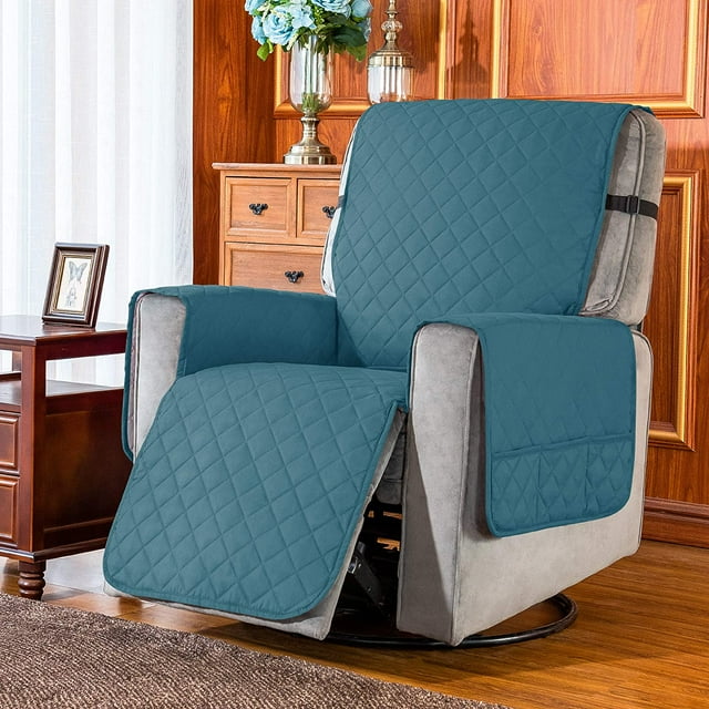 Subrtex Reversible Quilted Recliner Pet Friendly Slip Chair Cover , Turquoise