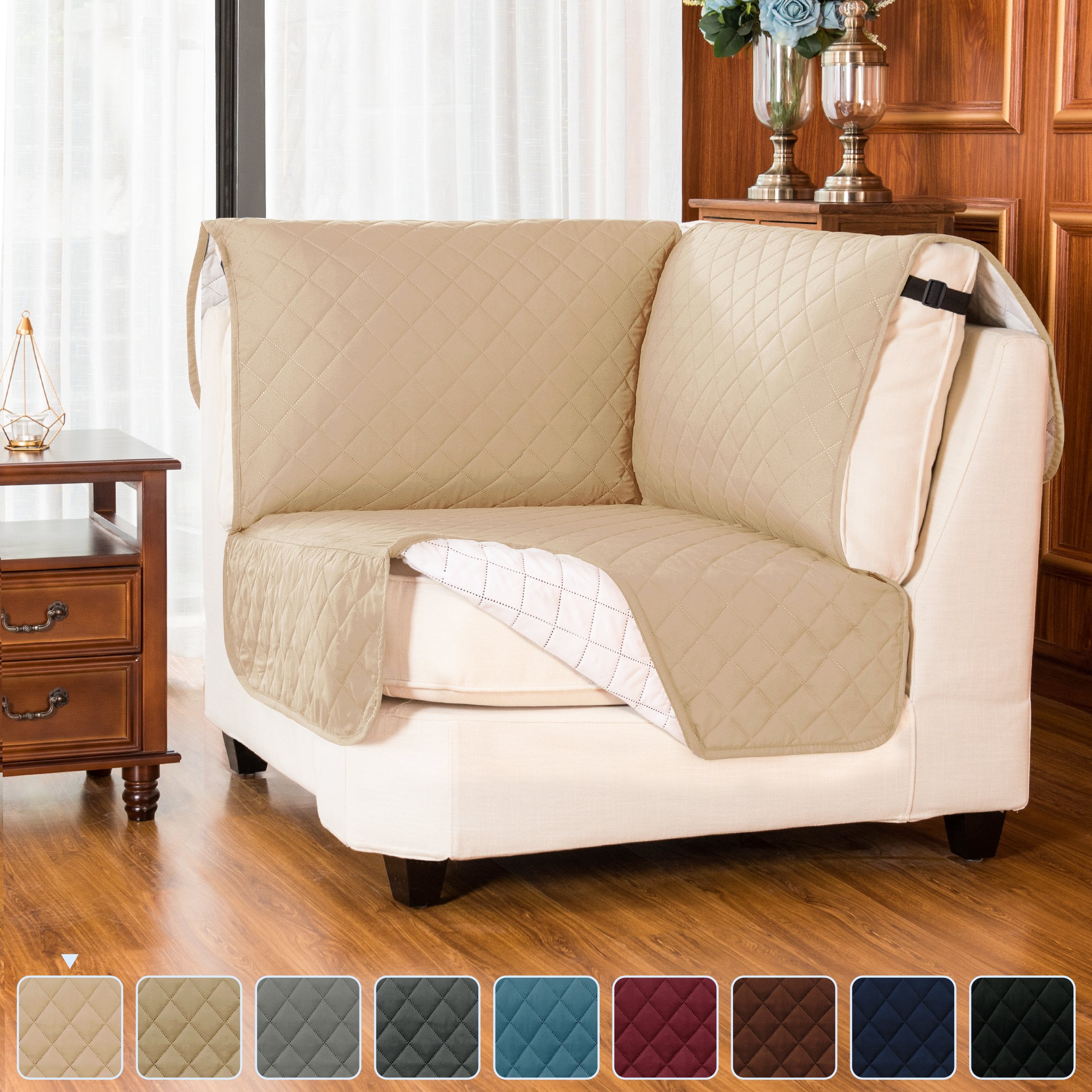Subrtex Reversible Sectional Corner Sofa Slipcover L Shape Corner