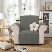 Subrtex Reversible Sofa Cover for Pets, Non-Slip Couch Slipcover for Dogs & Cats, Washable Furniture Protector, Fits Most Couches(Chair, Gray)