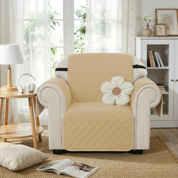 Subrtex Reversible Sofa Cover for Pets, Non-Slip Couch Slipcover for Dogs & Cats, Washable Furniture Protector, Fits Most Couches (Chair, Khaki)