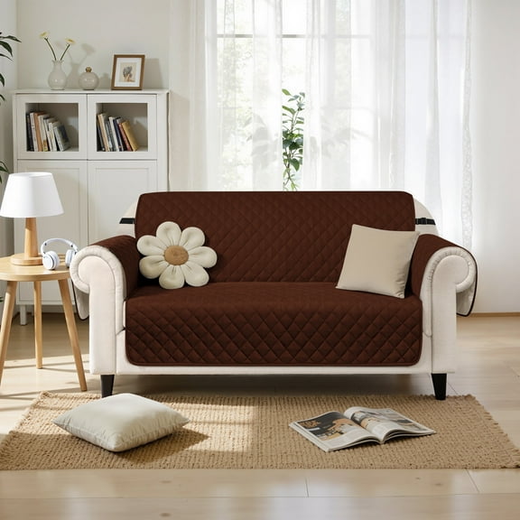 Subrtex Sofa Covers Waterproof Couch Cover Non Slip Couch Cover For Dogs  (Loveseat, Coffee)