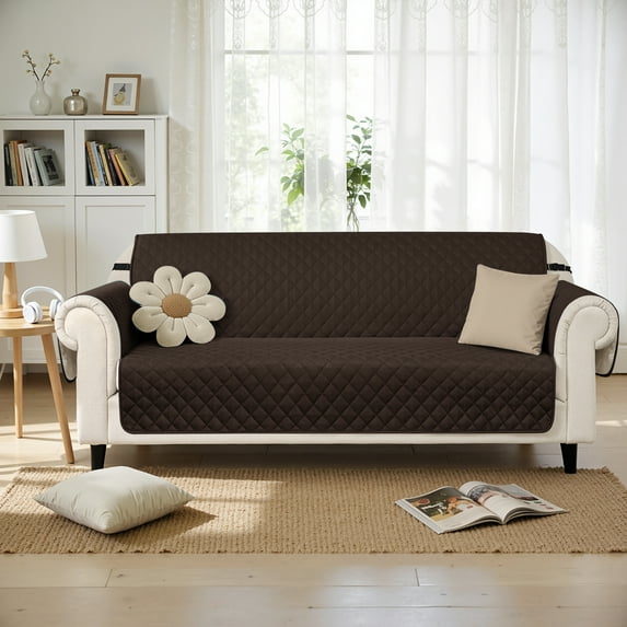 Subrtex Reversible Sofa Cover for Pets, Non-Slip Couch Slipcover for Dogs & Cats, Washable Furniture Protector, Fits Most Couches (Oversize Sofa, Chocolate)