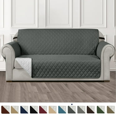 Subrtex Reversible Sofa Cover for Pets, Non-Slip Couch Slipcover for Dogs & Cats, Washable Furniture Protector, Fits Most Couches (Sofa, Gray)
