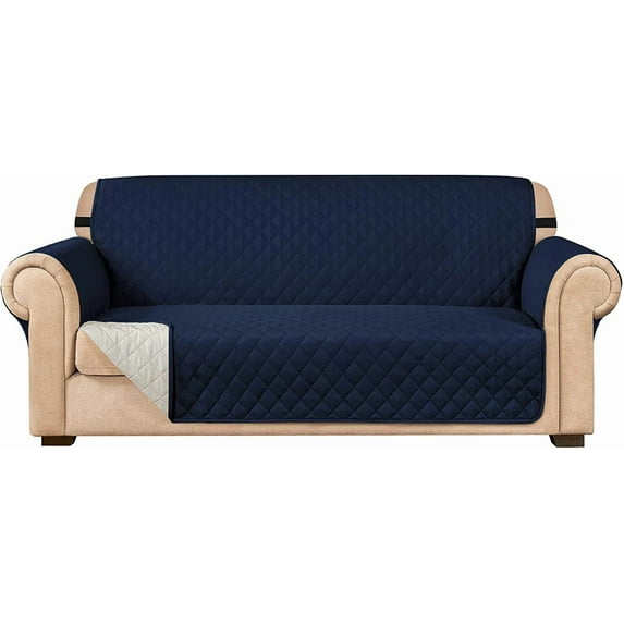 Subrtex Reversible Sofa Slipcover Quilted Couch Cover,XL Sofa,Navy