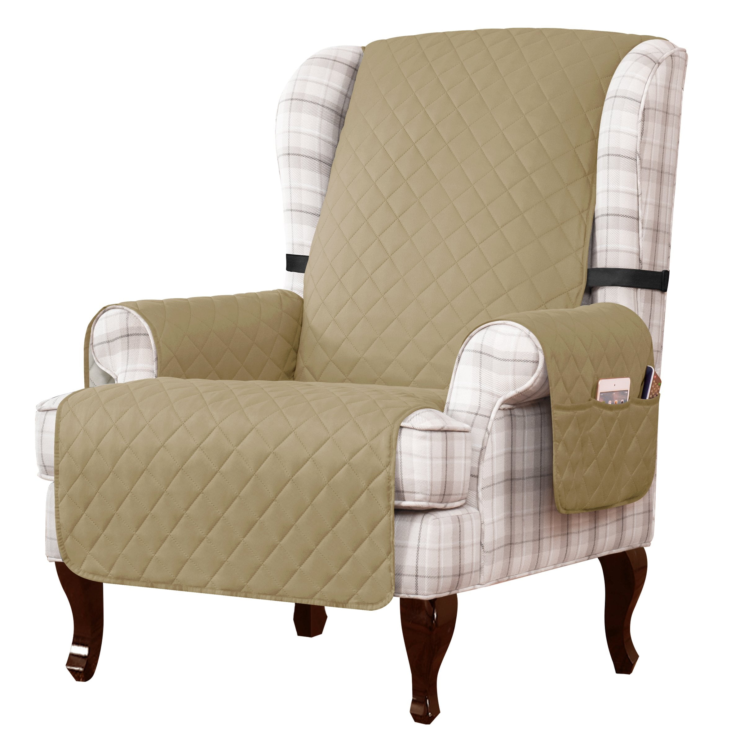 Subrtex Reversible Wing Chair Cover Wingback Armchair Slipcovers