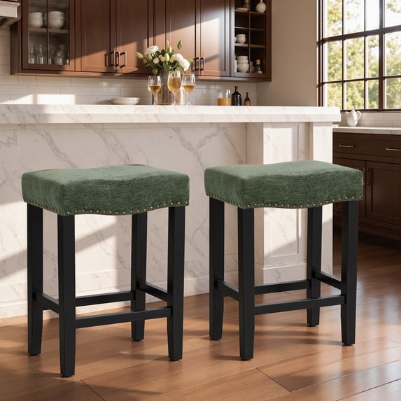 Stool 8 Inch Subrtex Set of 2 Backless Bar Stools, 24-Inch Counter Height Kitchen ...