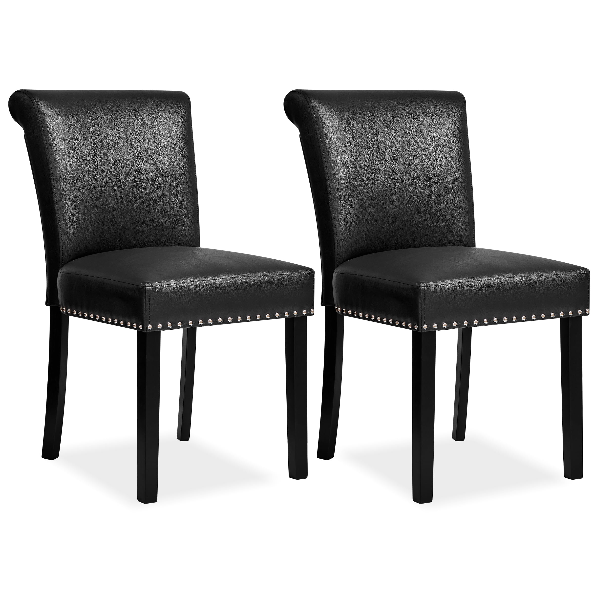 Subrtex Set of 2 Modern Upholstered Dining Chairs with Nailhead Trim ...