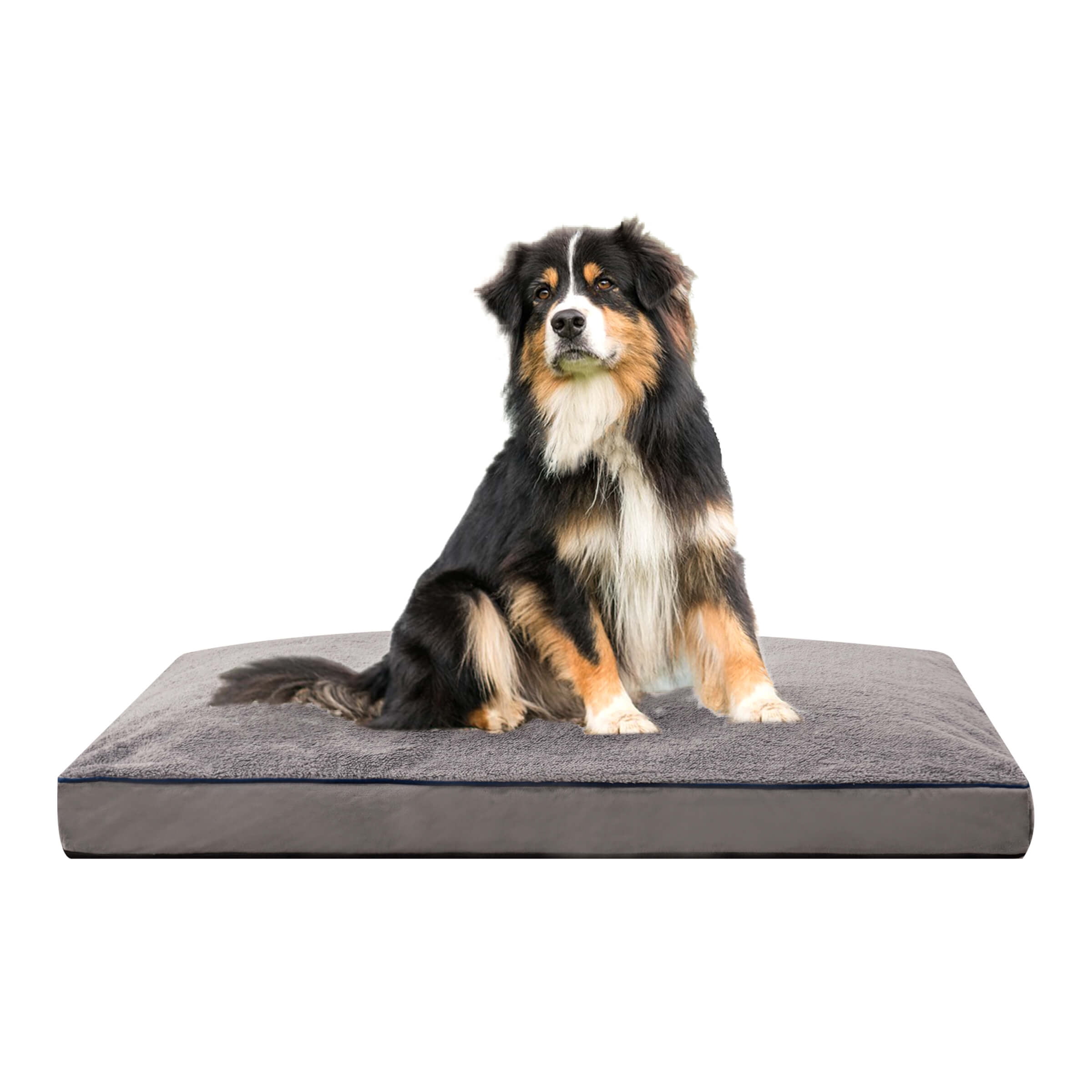 Subrtex Shredded Foam Soft Dog Bed, with Removable Washable Cover Anti-Slip Bottom, 36 x 27 x 4 inch