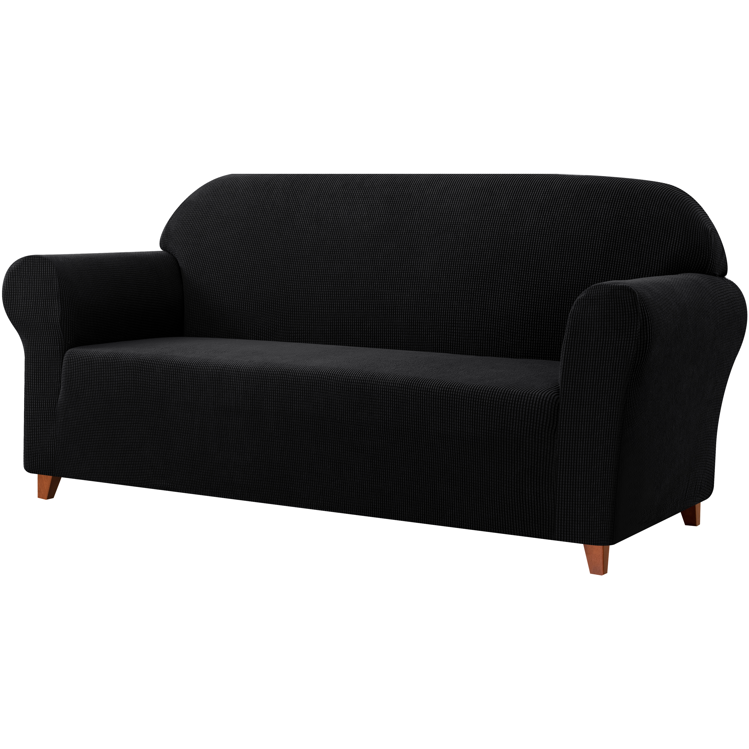 Surefit Stretch Pinstripe 2Piece TCushion Loveseat Slipcover, Black