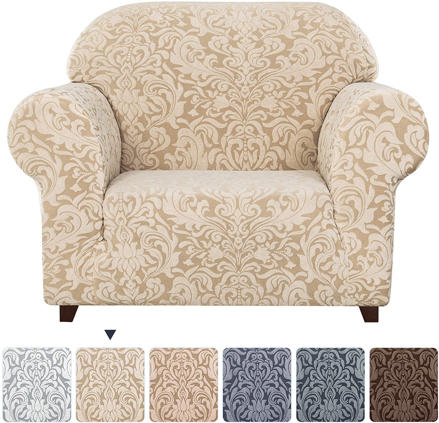 Corner Couch Cover - Sofa Cover - Sofa Slipcover - Cotton Fabric Slipcover - 1-Piece Form Fit Stretch Stylish Furniture Cover - Jacquard 3D Collection