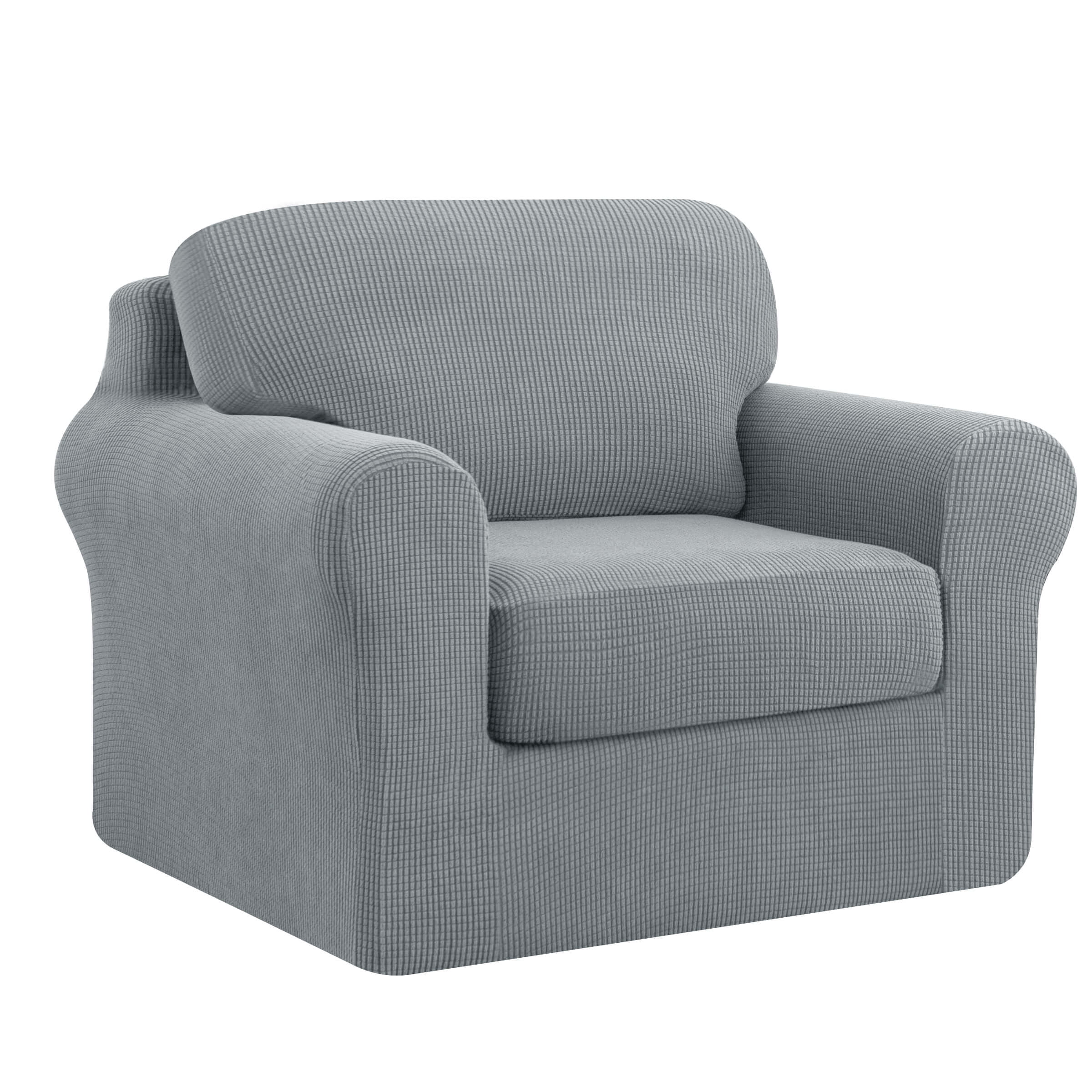 Subrtex Sofa Slipcover Sets 3 Pieces Stretch Couch Cover Backrest Cushion Covers Armchair Light Gray Walmart