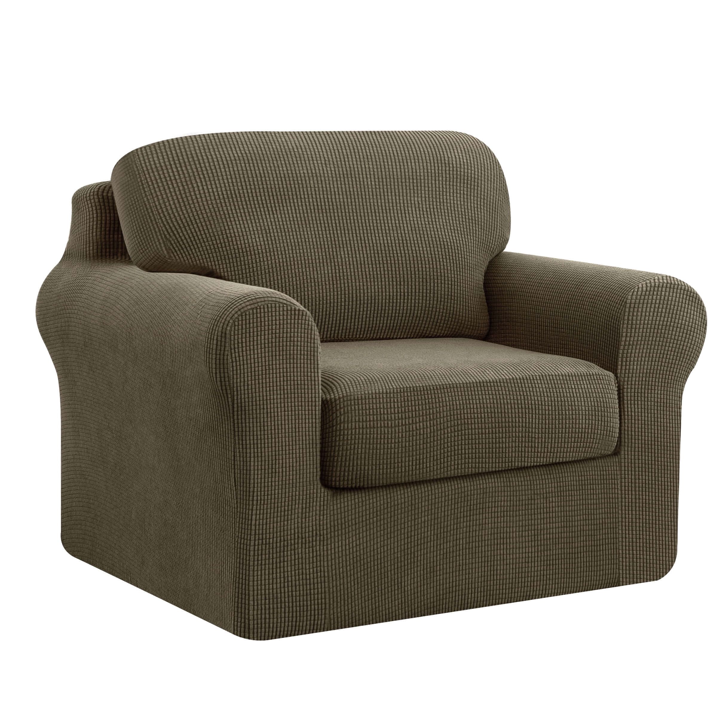 Subrtex Sofa Slipcover Sets 3 Pieces Stretch Couch Cover Backrest Cushion Covers (Armchair, Olive Green)