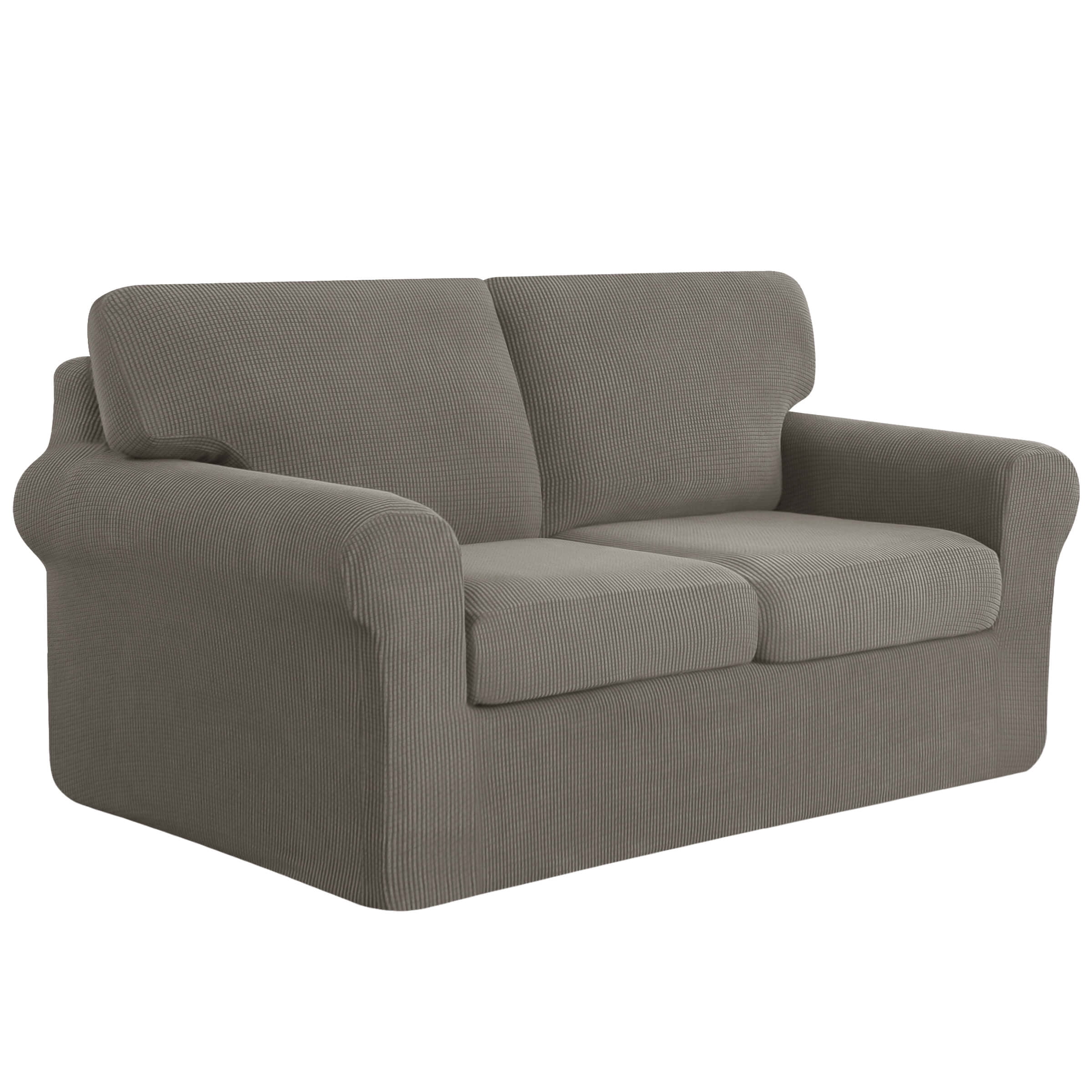 Subrtex Sofa Slipcover Sets 5 Pieces Stretch Couch Cover Backrest Cushion Covers (Loveseat, Taupe)