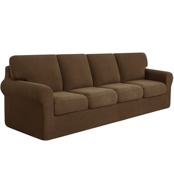 Subrtex Sofa Slipcover Sets 9 Pieces Stretch Couch Cover Backrest Cushion Covers (Oversized Sofa, Coffee)