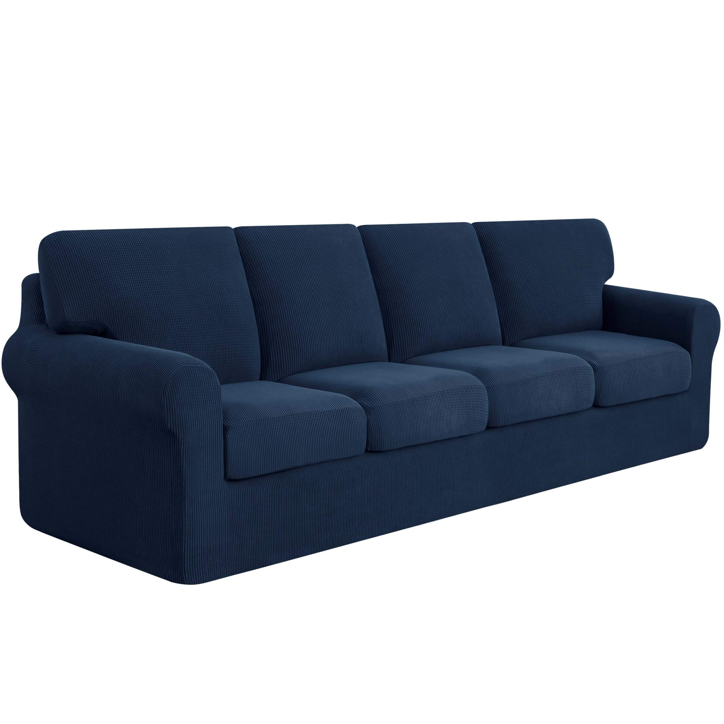 Subrtex Sofa Slipcover Sets 9 Pieces Stretch Couch Cover Backrest Cushion Covers (Oversized Sofa, Navy)