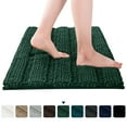 thumbnail image 1 of Subrtex Soft 1-piece Luxury Chenille Striped Bathroom Rug, Green, 18" x 48", Large, 1 of 7