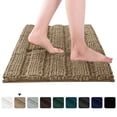 thumbnail image 1 of Subrtex Soft 1-piece Luxury Chenille Striped Bathroom Rug, Sand, 16" x 24", Small, 1 of 7