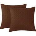 thumbnail image 1 of Subrtex Soft 2 pack Rhombus Patterned Decorative Square Throw Pillow Covers, 18"*18", Brown, 1 of 7
