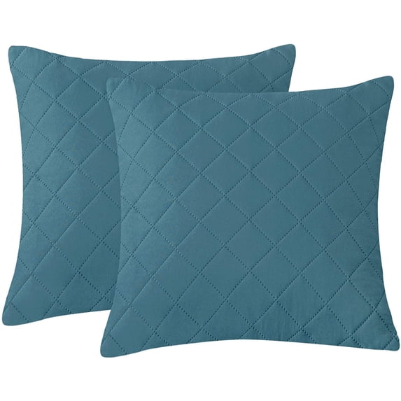 Subrtex Soft 2 pack Rhombus Patterned Decorative Square Throw Pillow Covers, 18"*18", Turquoise