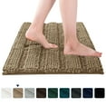 thumbnail image 1 of Subrtex Soft 2-piece Luxury Chenille Striped Bathroom Rug, Sand, (16" x 24"+ 20" x 32"), S+M Combination, 1 of 7