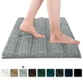 thumbnail image 1 of Subrtex Soft Luxury Striped Light Gray Chenille Bath Rug, 20" x 32", 1 of 7