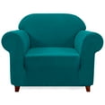 thumbnail image 1 of Subrtex Stretch 1-Piece Textured Grid Armchair Slipcover, Turquoise, 1 of 7