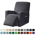 thumbnail image 1 of Subrtex Stretch 1-Piece Textured Grid Recliner Slipcover, Gray, 1 of 7