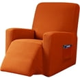 thumbnail image 1 of Subrtex Stretch 1-Piece Textured Grid Recliner Slipcover, Orange, 1 of 7