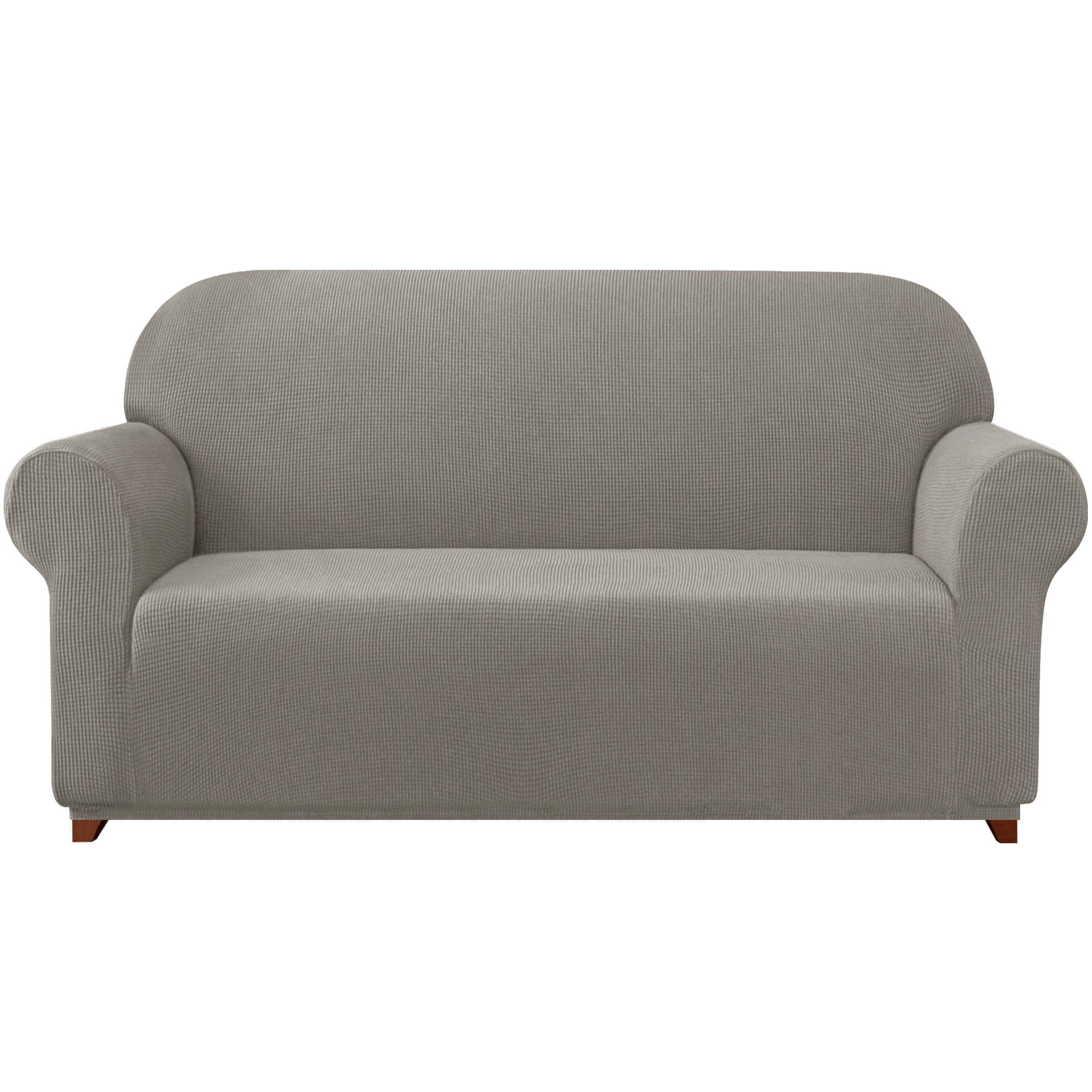 Subrtex Stretch 1Piece Textured Grid XL Sofa Slipcover, Taupe