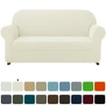 thumbnail image 1 of Subrtex Stretch 2-Piece Textured Grid Slipcover Sofa Cover, Ivory, 1 of 9