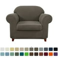 thumbnail image 1 of Subrtex Stretch 2-Piece Textured Grid Sofa Slipcover Jacquard Non Slip Couch Cover (Taupe, Armchair), 1 of 7