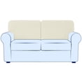 thumbnail image 1 of Subrtex Stretch Back Cushion Cover Check Plaid Couch Backrest Slipcover (T-2PC, Ivory), 1 of 7