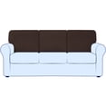 thumbnail image 1 of Subrtex Stretch Back Cushion Cover Check Plaid Couch Backrest Slipcover (T-2PC+Rectangle, Chocolate), 1 of 7