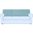 thumbnail image 1 of Subrtex Stretch Back Cushion Cover Check Plaid Couch Backrest Slipcover (T-2PC+Rectangle, Light Blue), 1 of 7