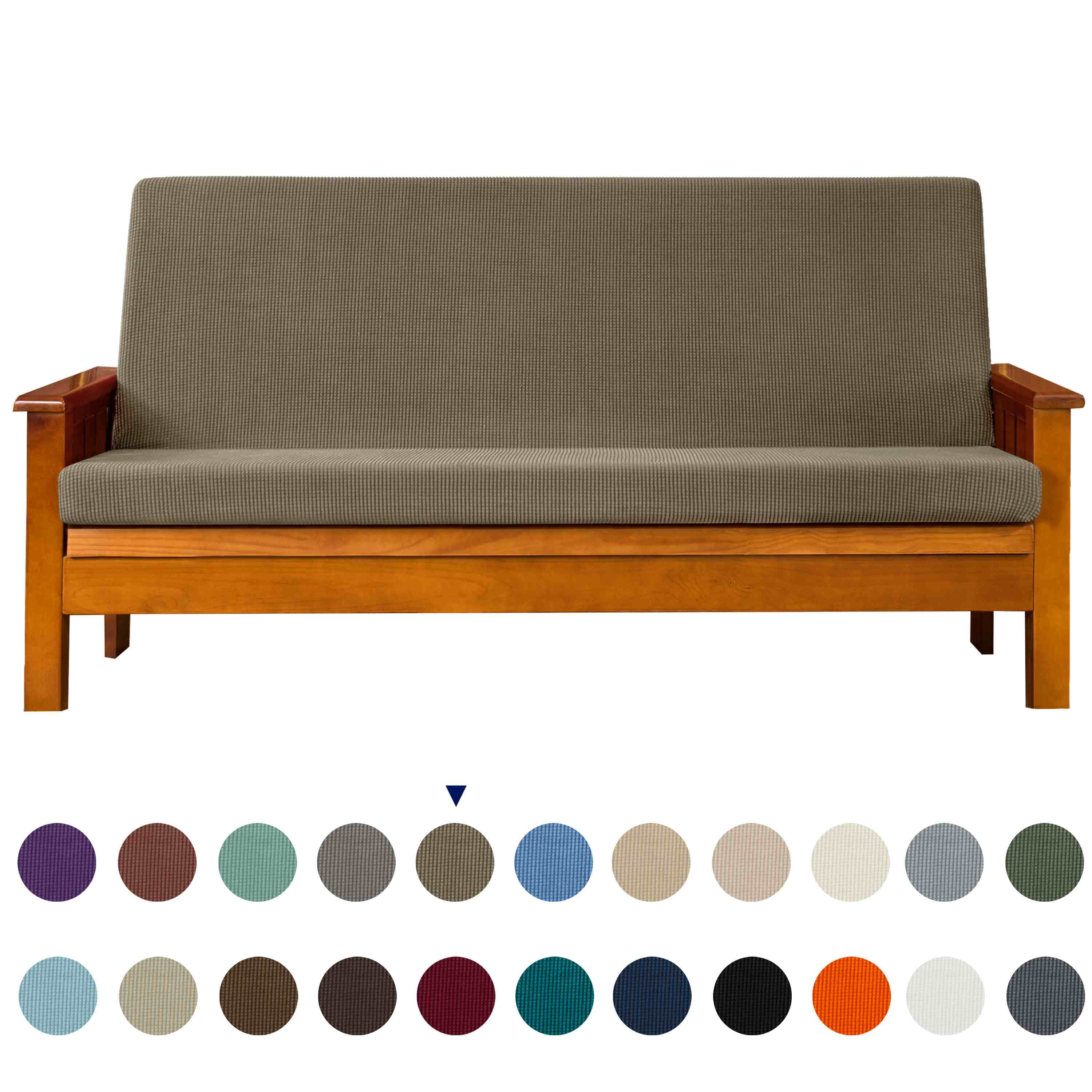 Subrtex Stretch Futon Cover Slipcover Full Size Armless Sofa Bed Protector Olive Green Walmart