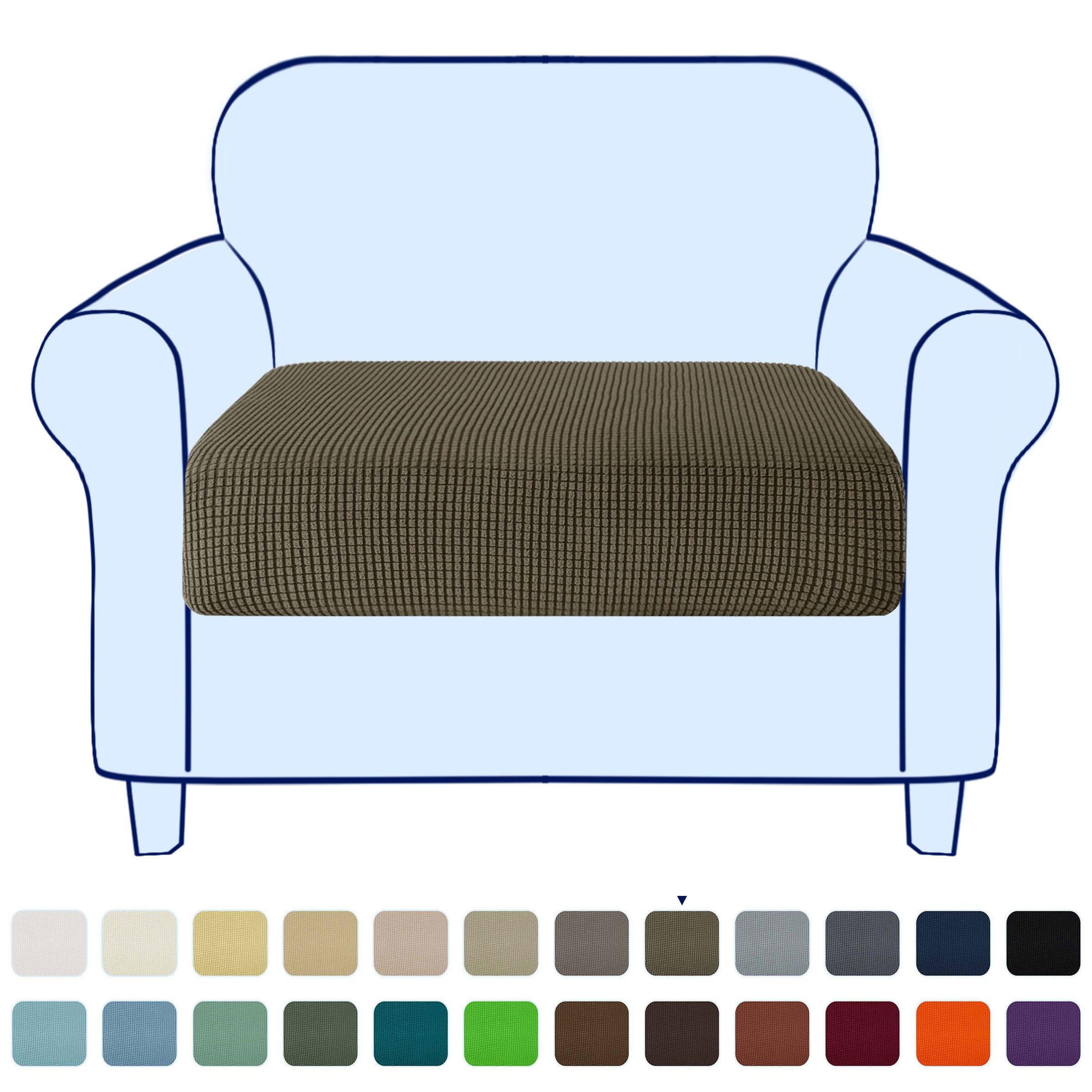 Subrtex Stretch Jacquard and Polyester Sofa Seat Cushion Cover, Ash Grey