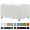 thumbnail image 1 of Subrtex Stretch Oversize Spandex Ottoman Cover Rectangle Footstool Cover Foot Rest Stool Home decor(XL,Off-White), 1 of 6