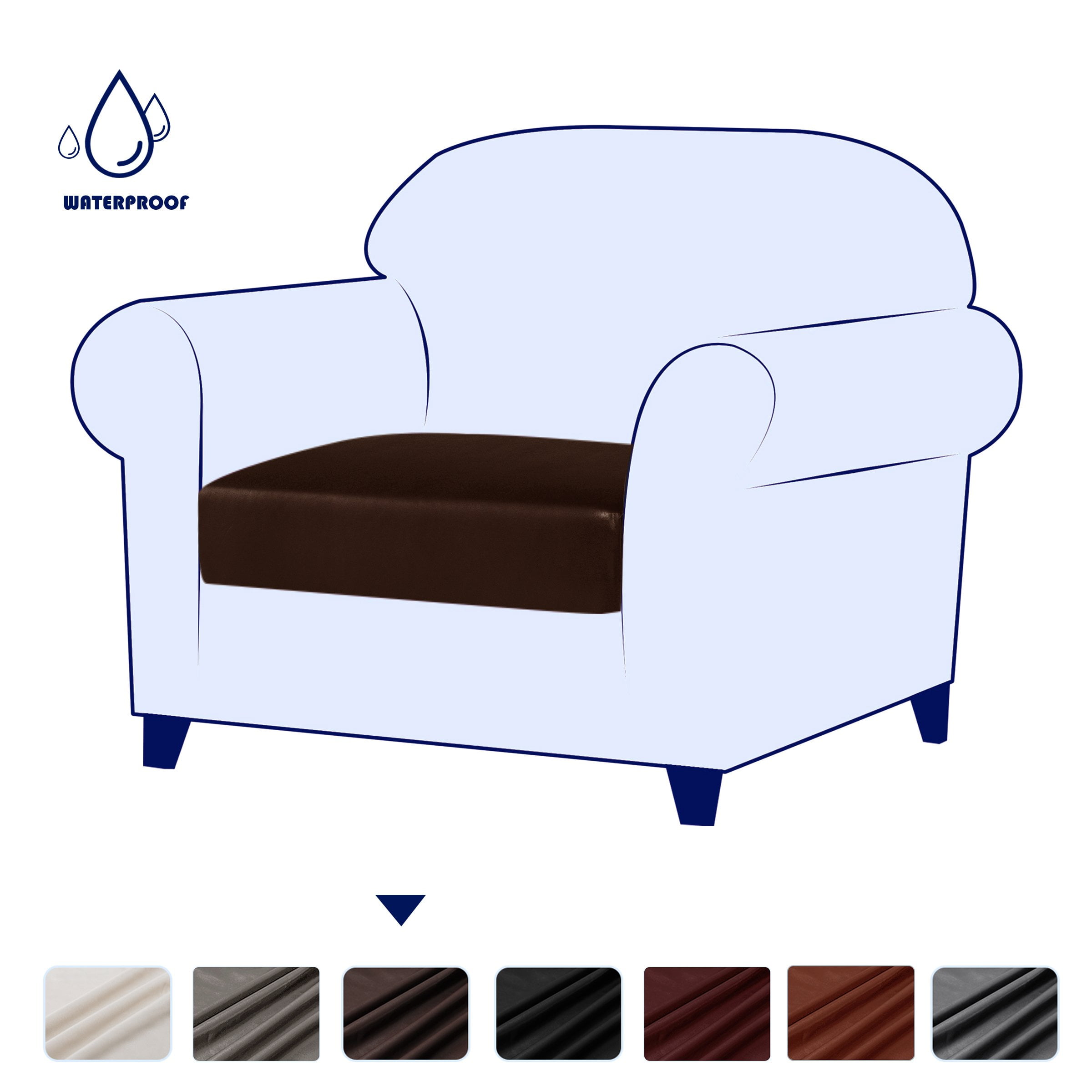 Subrtex Stretch PU Leather Sofa Seat Covers Couch Cushion Cover